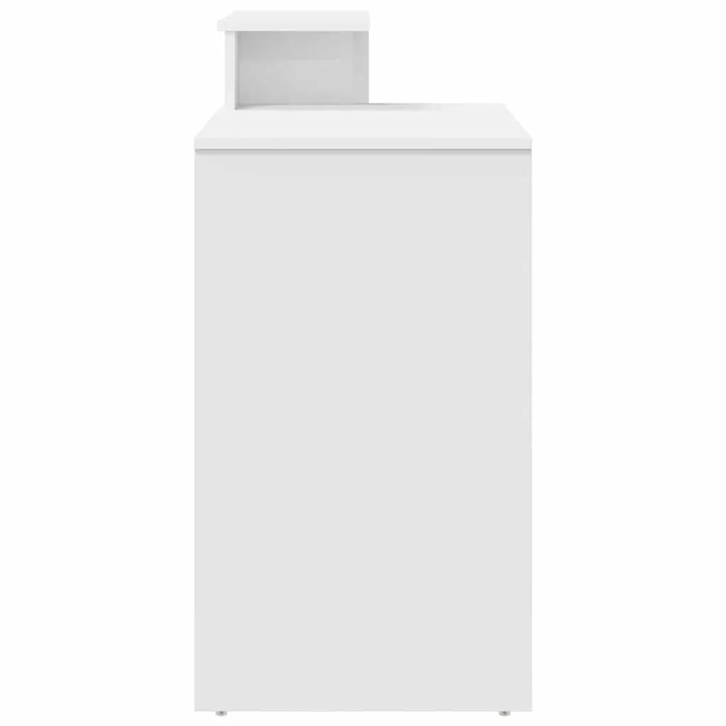 Desk with Drawer White Engineered Wood Modern Home Office Workspace 120.5 x 44 x 88.5 cm