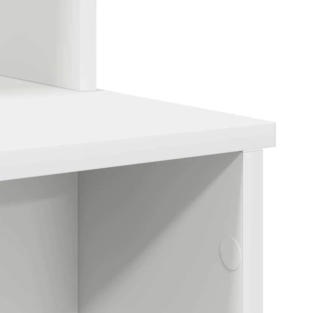 Desk with Drawer White Engineered Wood Modern Home Office Workspace 120.5 x 44 x 88.5 cm