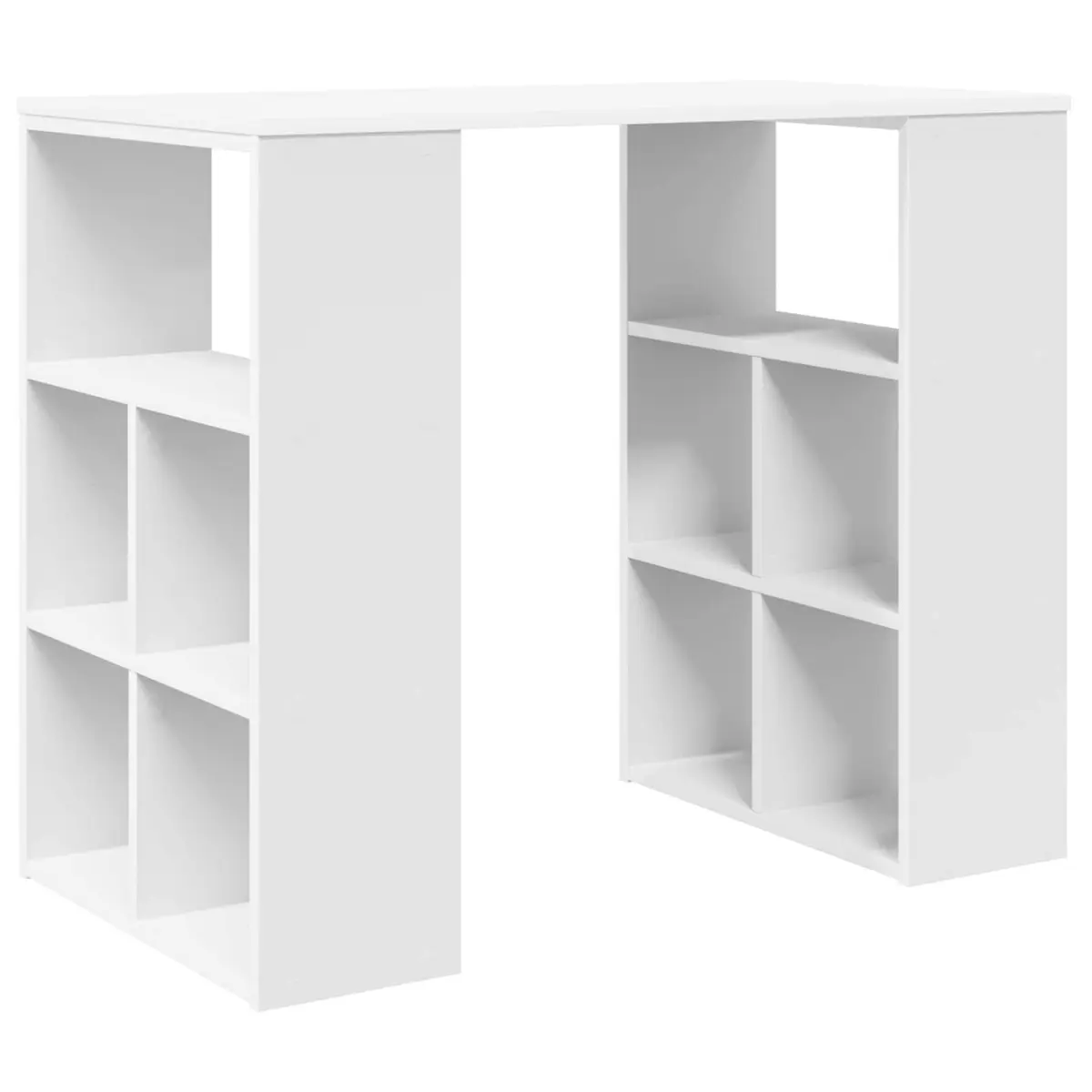 Writing Desk with Shelves White 90 x 50 x 75 cm Home Office Workspace Storage