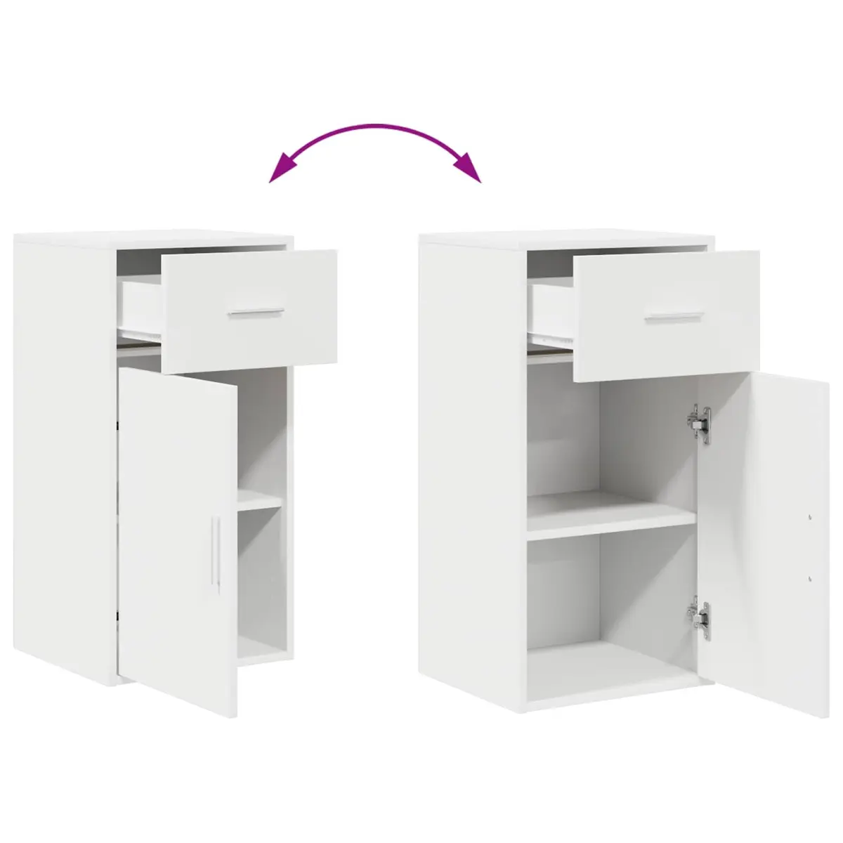 White Sideboard with Drawer Modern Storage Cabinet Living Room Dining Furniture