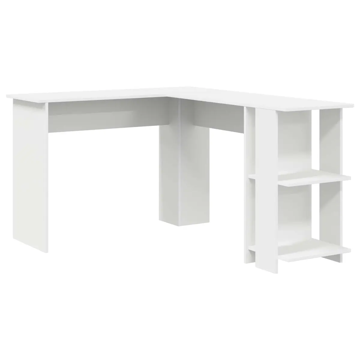 Corner Desk White 140 x 113.5 x 75 cm Engineered Wood Home Office Workstation