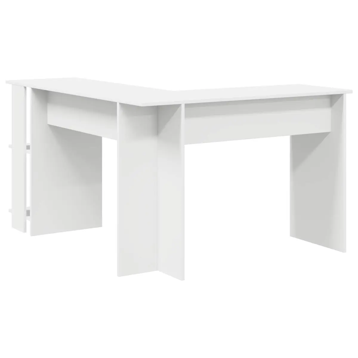 Corner Desk White 140 x 113.5 x 75 cm Engineered Wood Home Office Workstation