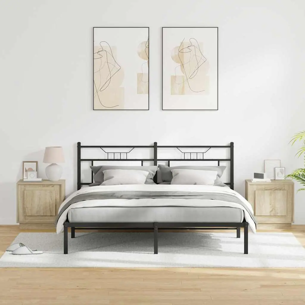 Bedside Cabinet Set with Storage and LED Lighting