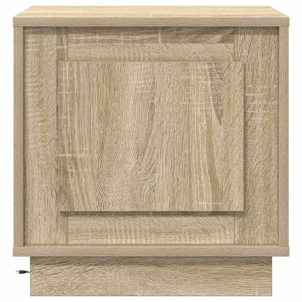 Bedside Cabinet Set with Storage and LED Lighting