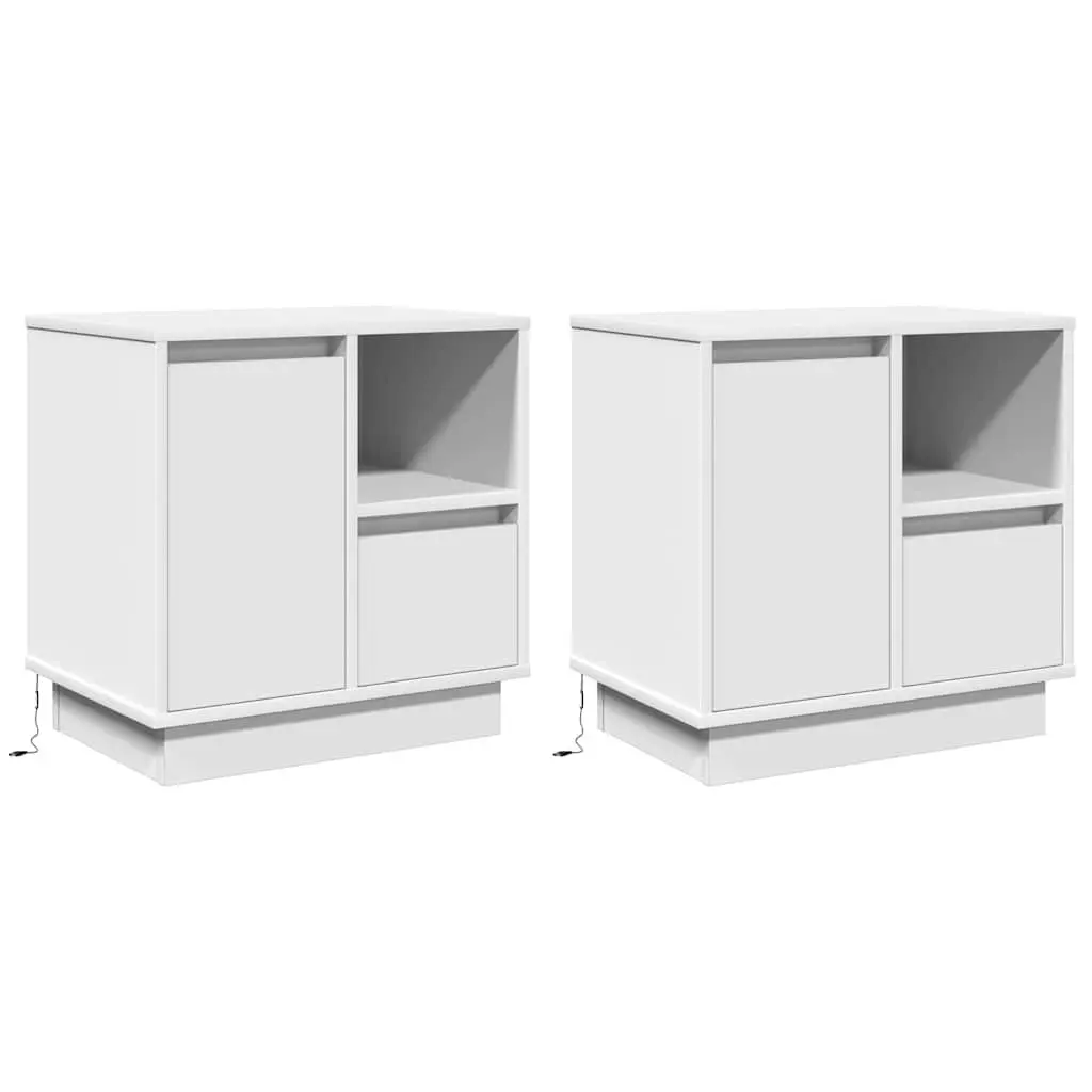 Bedside Cabinet Set in White