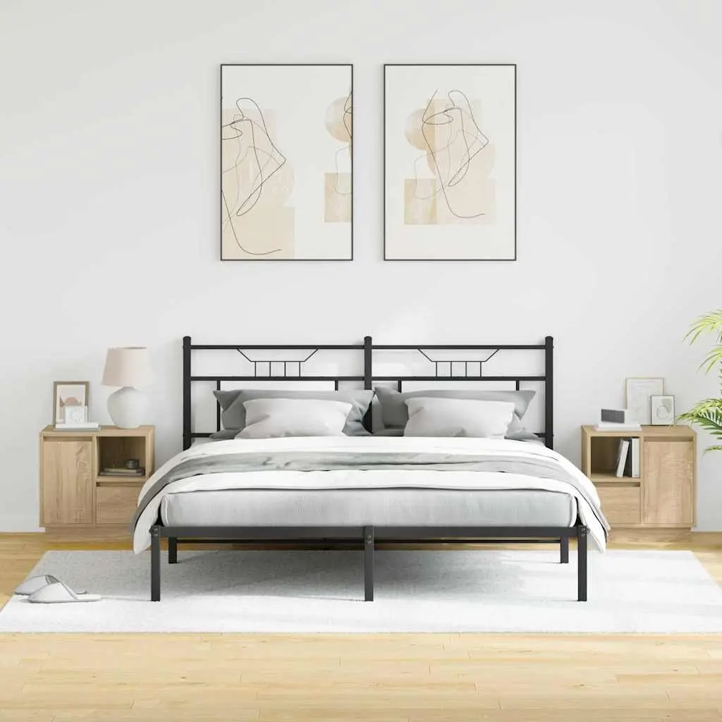 Bedside Cabinet Bedroom Storage 50 x 34.5 x 50 cm Beige Engineered Wood