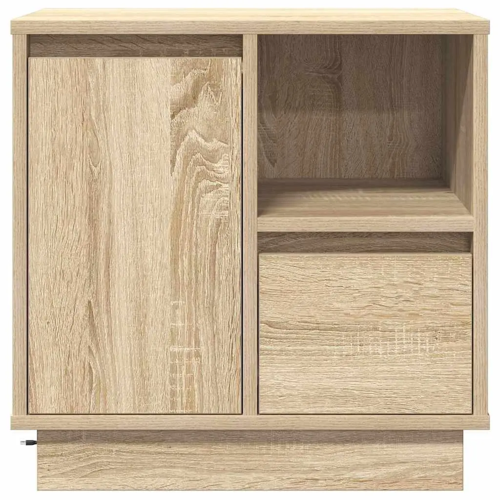 Bedside Cabinet Bedroom Storage 50 x 34.5 x 50 cm Beige Engineered Wood