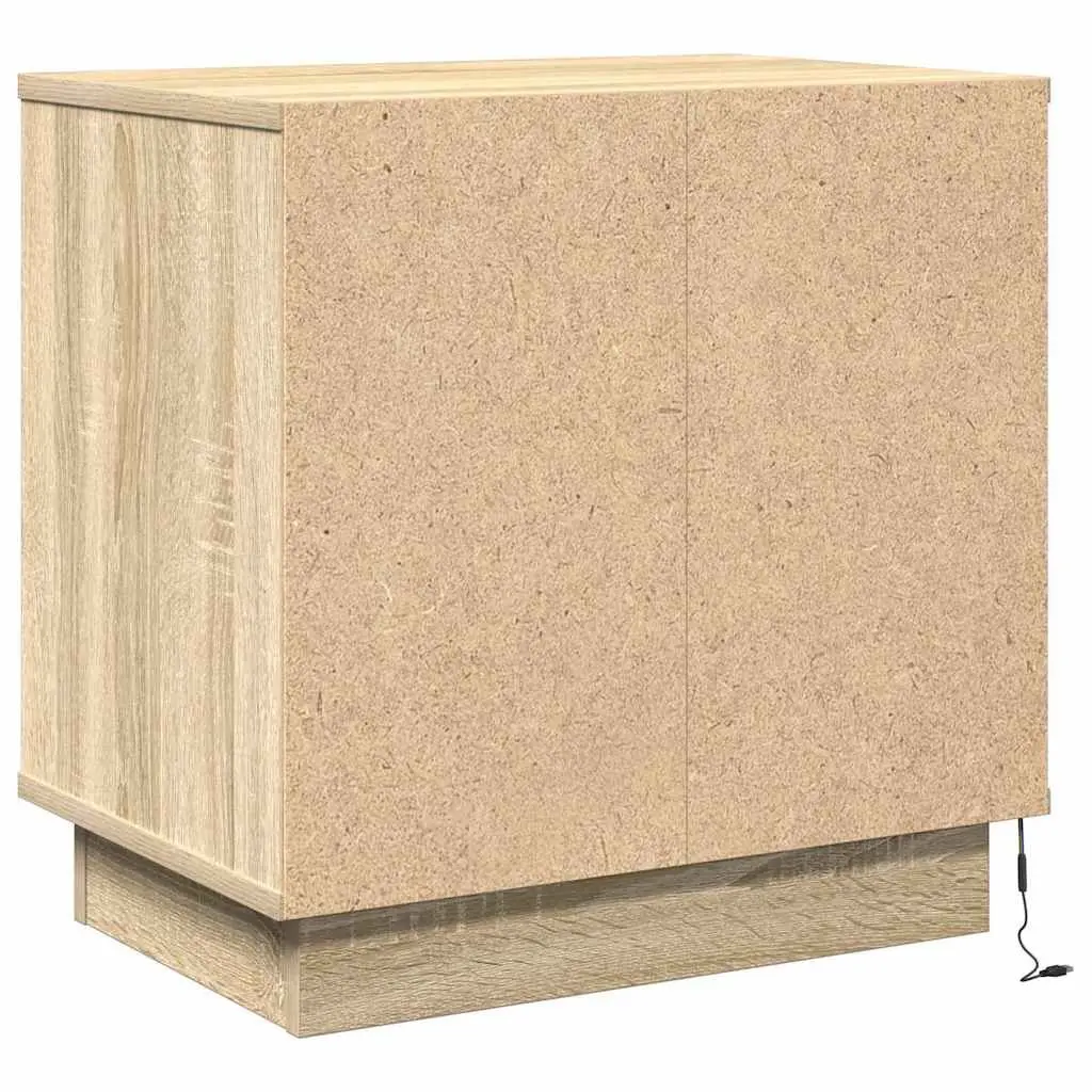 Bedside Cabinet Bedroom Storage 50 x 34.5 x 50 cm Beige Engineered Wood