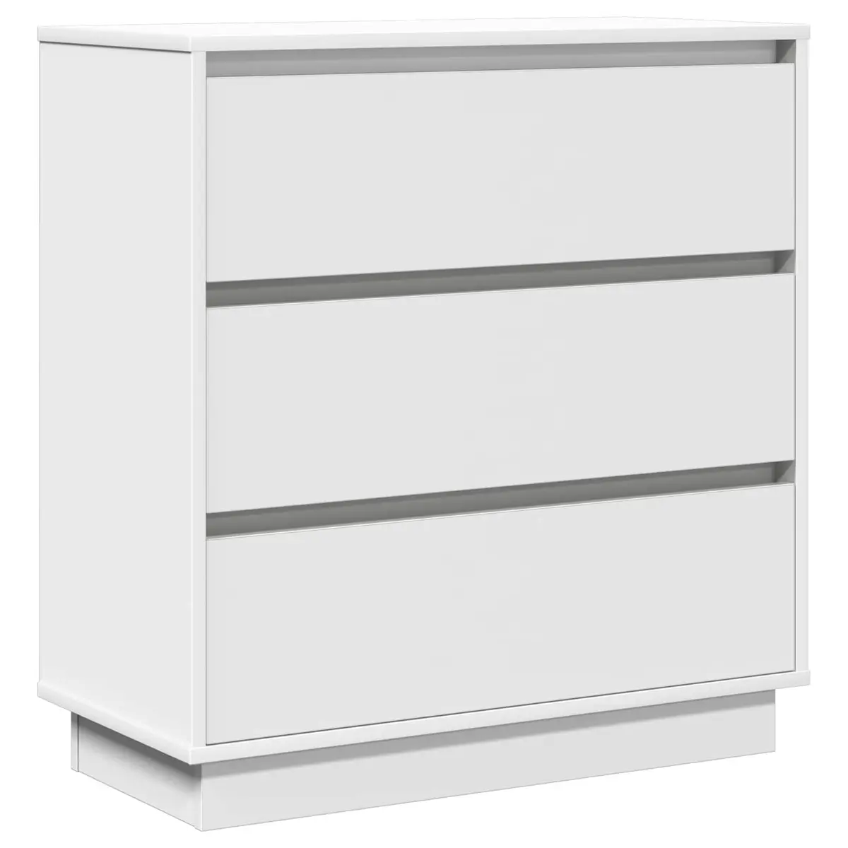 White Engineered Wood Nightstand for Storage