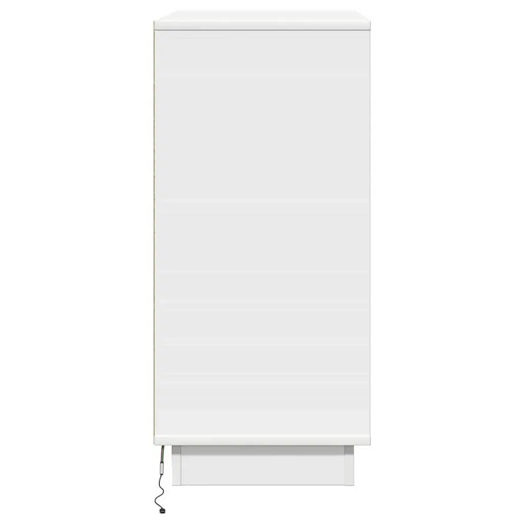 White Engineered Wood Nightstand for Storage