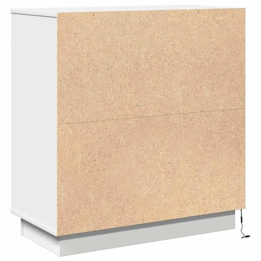 White Engineered Wood Nightstand for Storage