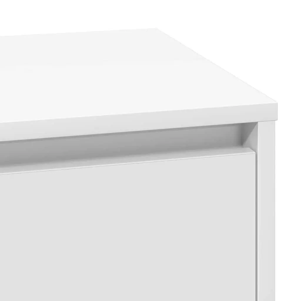 White Engineered Wood Nightstand for Storage