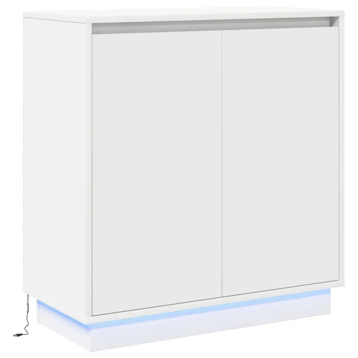 Sideboard Storage Cabinet RGB Lighting 71x34.5x75cm White Engineered Wood