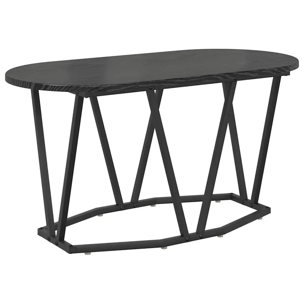 Oval Coffee Table Black Industrial Modern 80x40x40.5cm