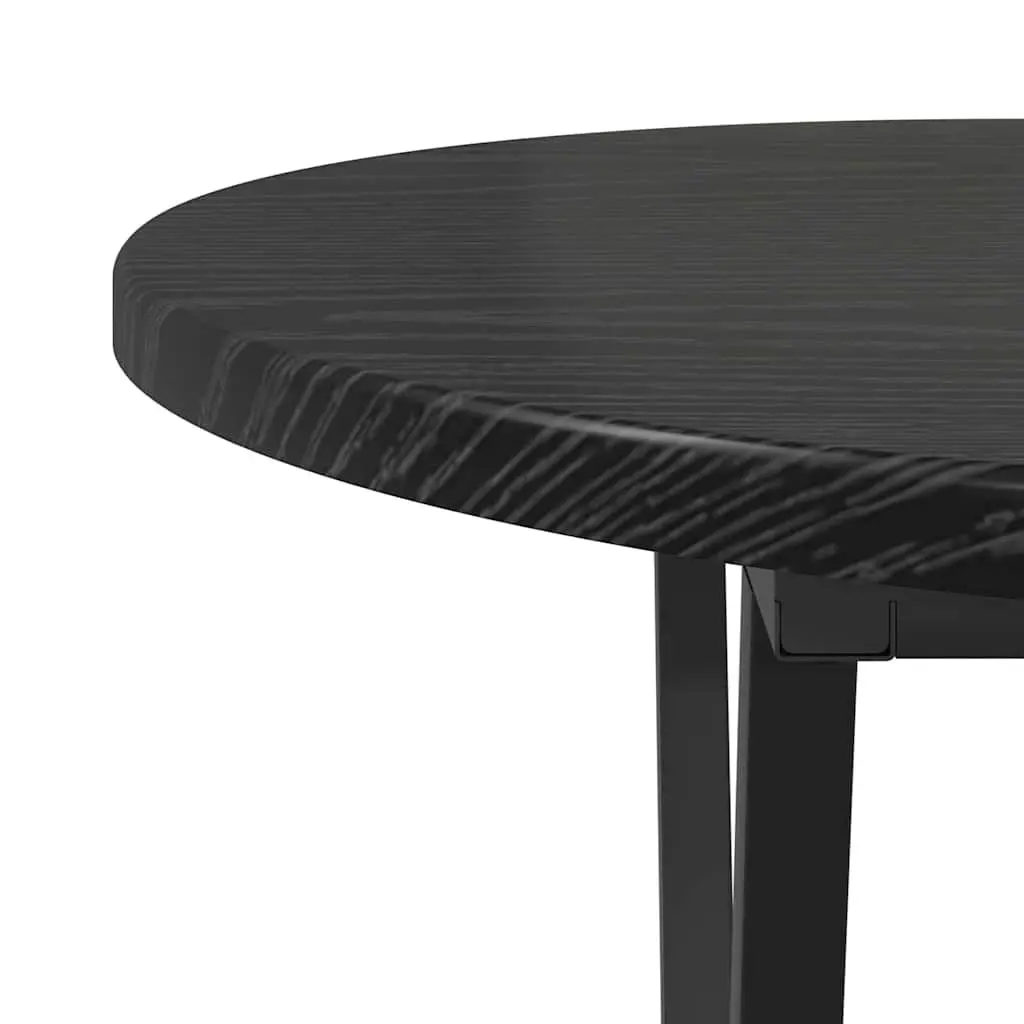 Oval Coffee Table Black Industrial Modern 80x40x40.5cm