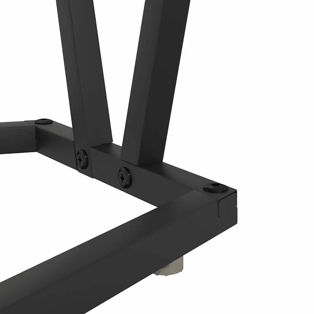 Oval Coffee Table Black Industrial Modern 80x40x40.5cm