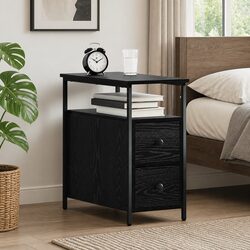 Practical Black Bedside Cabinet with Modern Appeal
