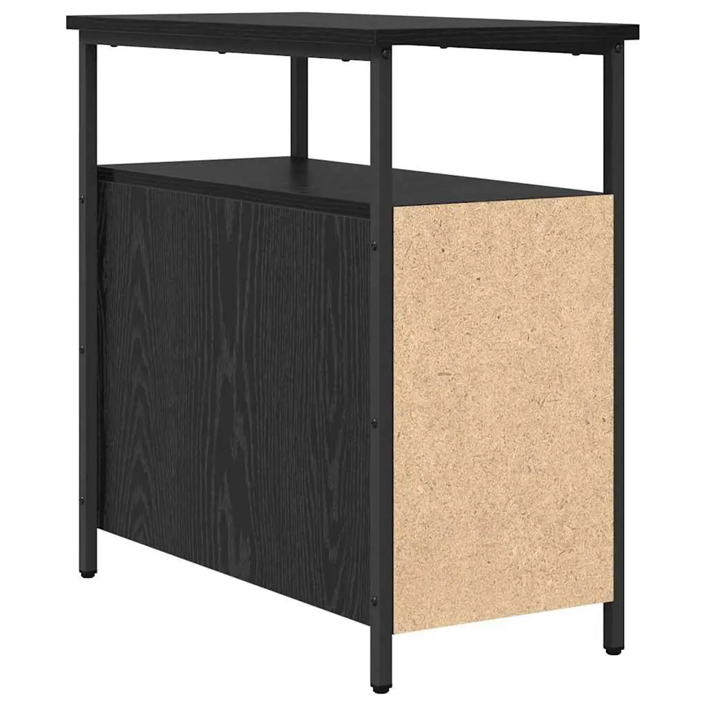 Bedside Cabinet Black Engineered Wood 30 x 60 x 60 cm Bedroom Storage Drawer