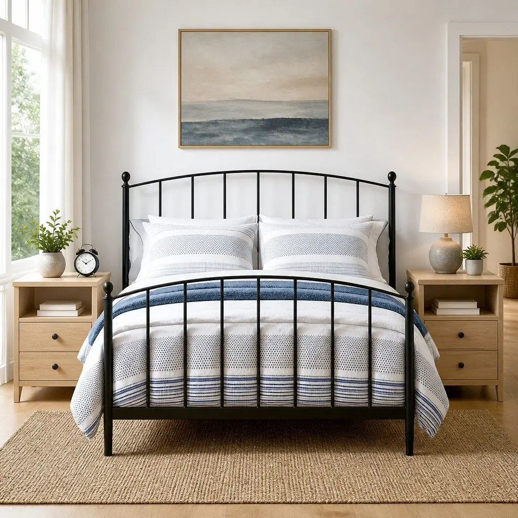 Bedside Cabinet 2 Pieces Black 30 x 60 x 60 cm Bedroom Storage Shelf Drawer