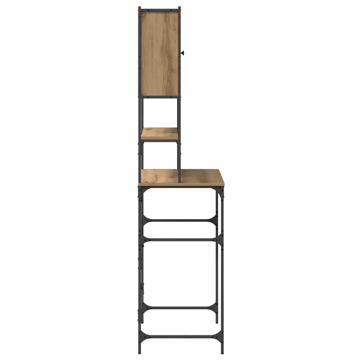 Washing Machine Cabinet Wooden Storage Indoor Laundry Organizer 68x48.5x194cm Brown