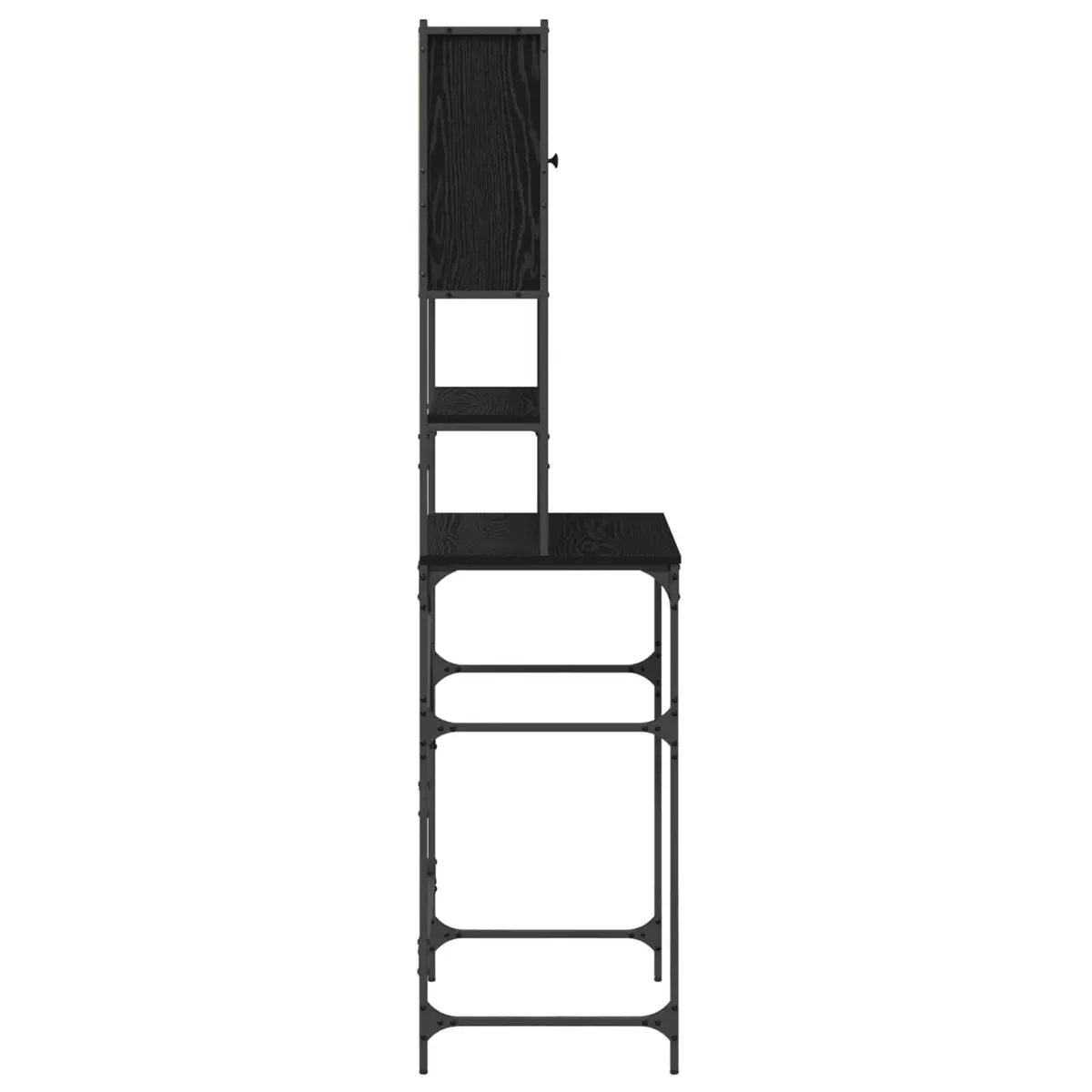 Washing Machine Cabinet Laundry Organizer 68x48.5x194cm Black Oak