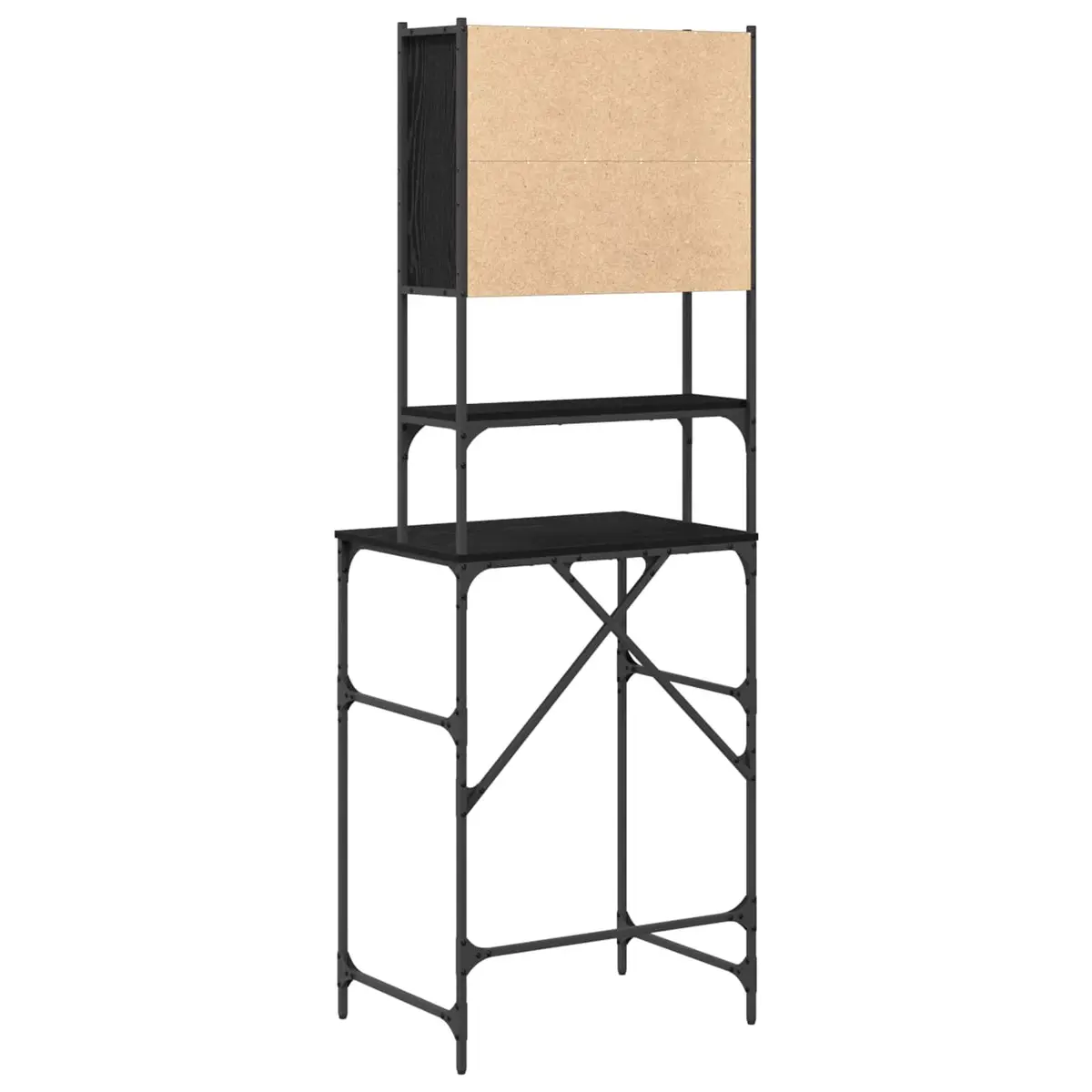 Washing Machine Cabinet Laundry Organizer 68x48.5x194cm Black Oak