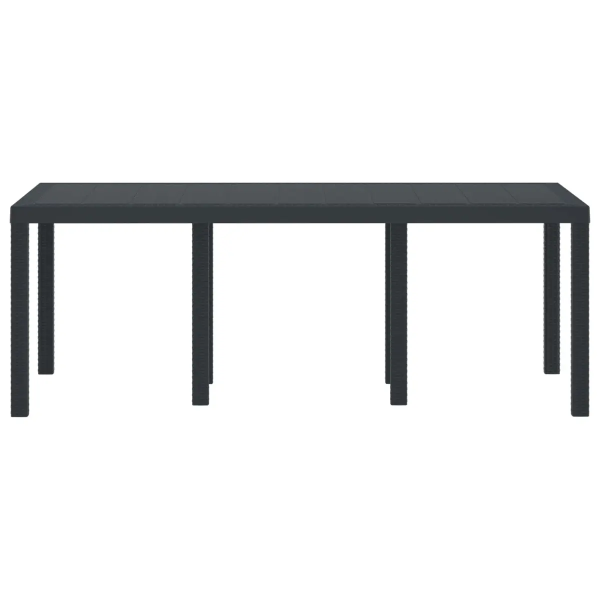 Garden Table Anthracite Poly Rattan Rectangular Outdoor Dining Furniture Steel