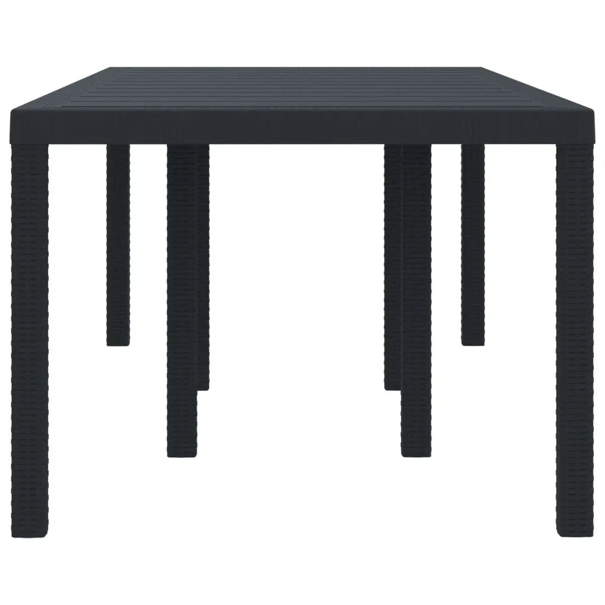 Garden Table Anthracite Poly Rattan Rectangular Outdoor Dining Furniture Steel