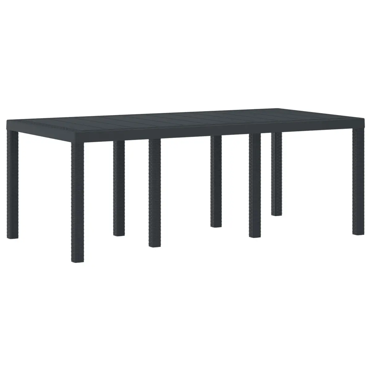 Garden Table Anthracite Poly Rattan Rectangular Outdoor Dining Furniture Steel