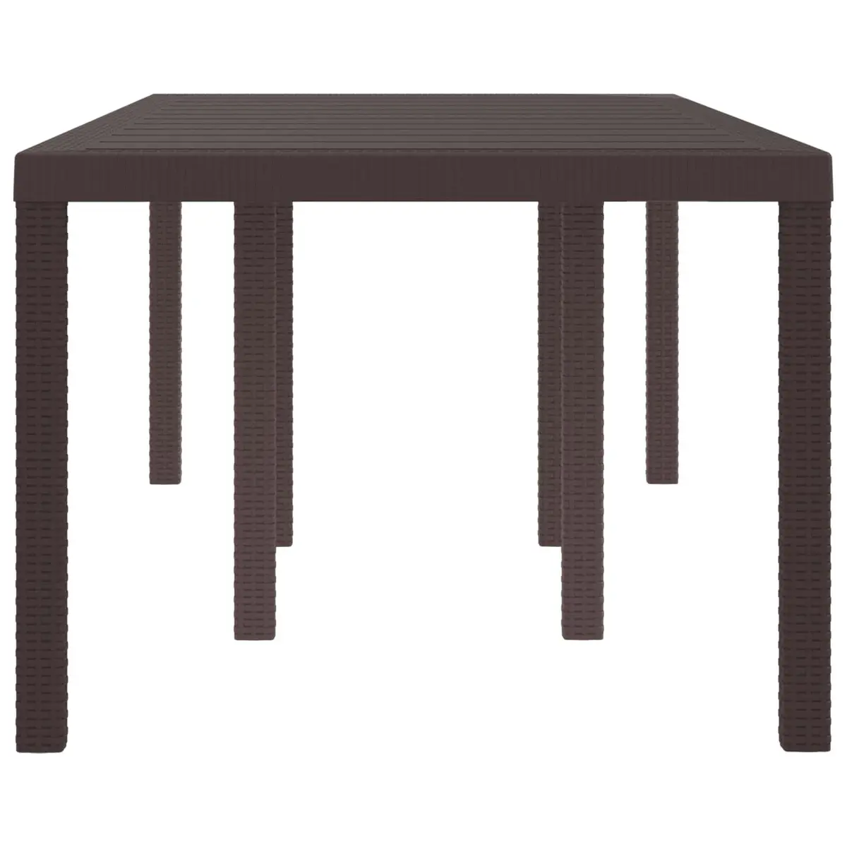 Garden Dining Table Rectangular Outdoor Poly Rattan Brown 200x100x73cm