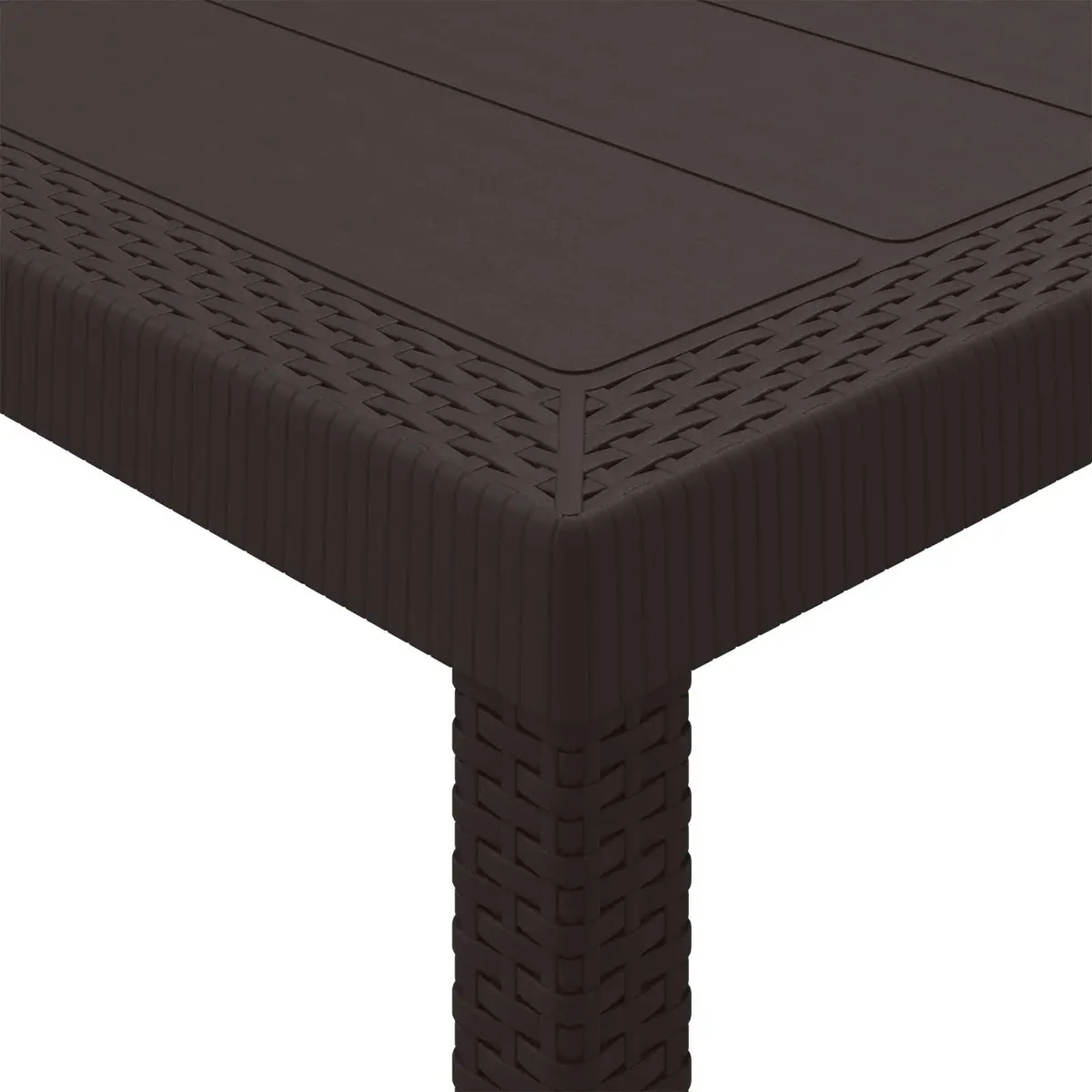 Garden Dining Table Rectangular Outdoor Poly Rattan Brown 200x100x73cm
