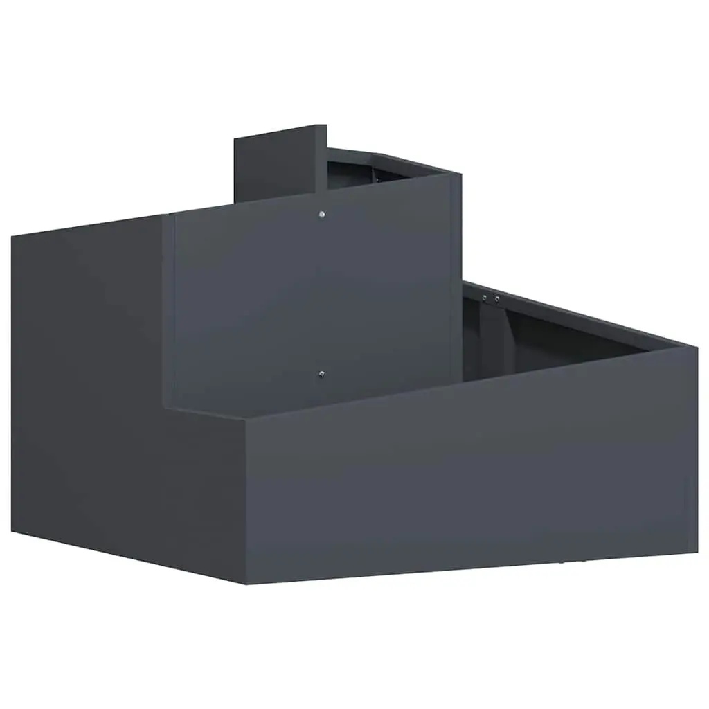 Metal Garden Planter Outdoor Raised Flower Pot 60 x 60 x 50 cm Anthracite
