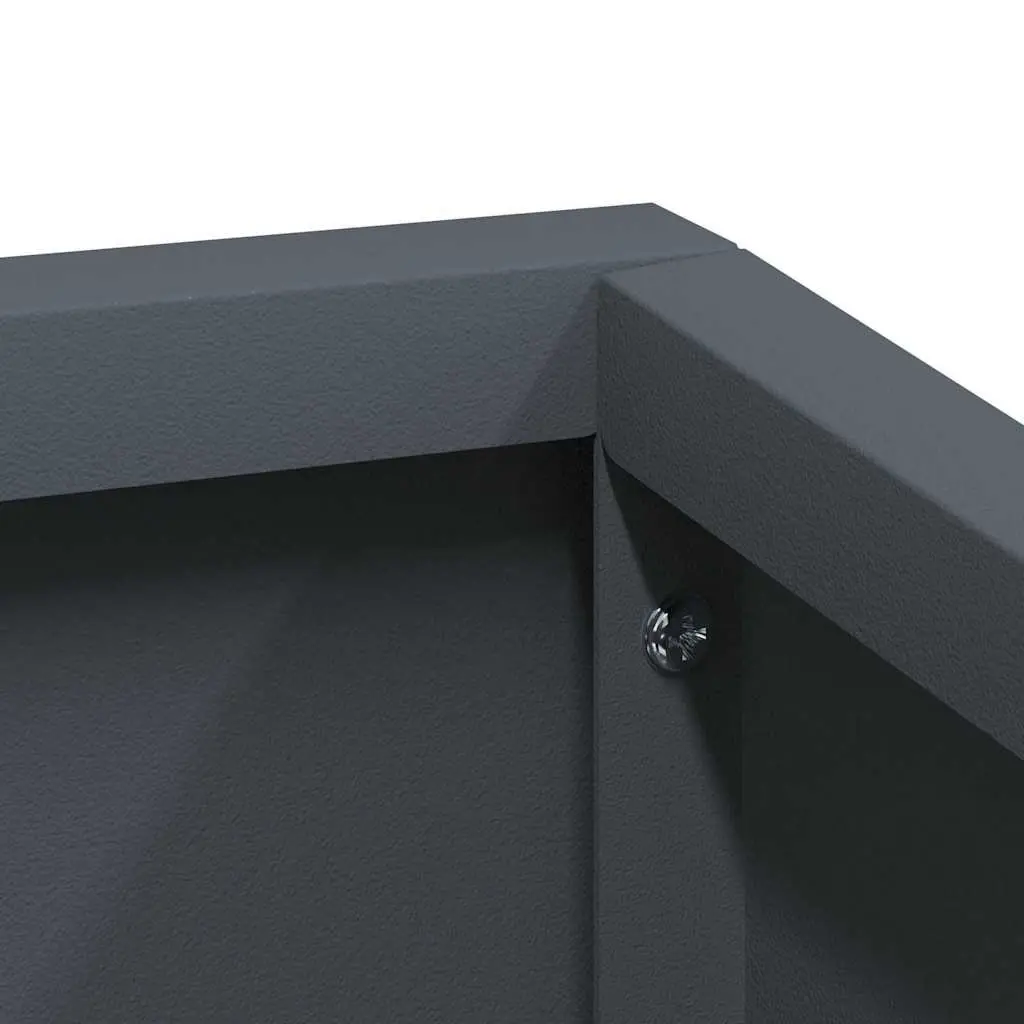 Metal Garden Planter Outdoor Raised Flower Pot 60 x 60 x 50 cm Anthracite