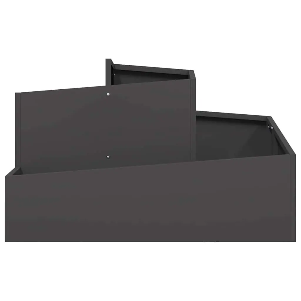 Metal Garden Planter Box Outdoor Use 80x80x50cm Black for Flowers Vegetables Plants Display