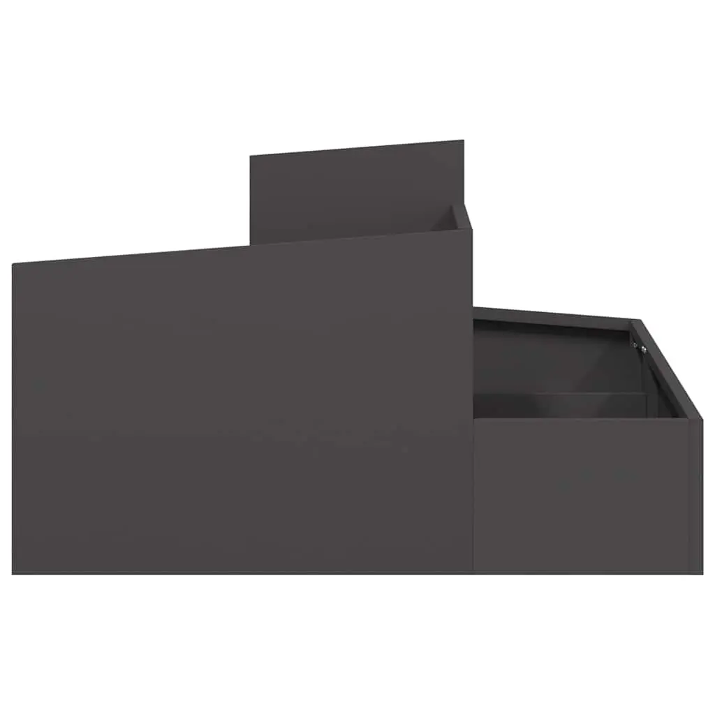 Metal Garden Planter Box Outdoor Use 80x80x50cm Black for Flowers Vegetables Plants Display