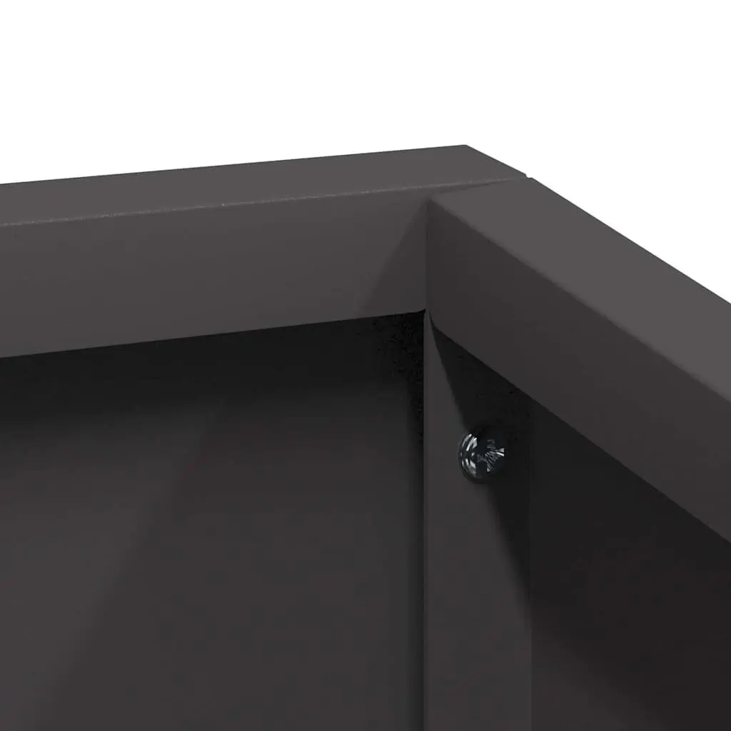 Metal Garden Planter Box Outdoor Use 80x80x50cm Black for Flowers Vegetables Plants Display