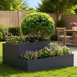 Reliable and Stylish Anthracite Metal Planter for Gardens
