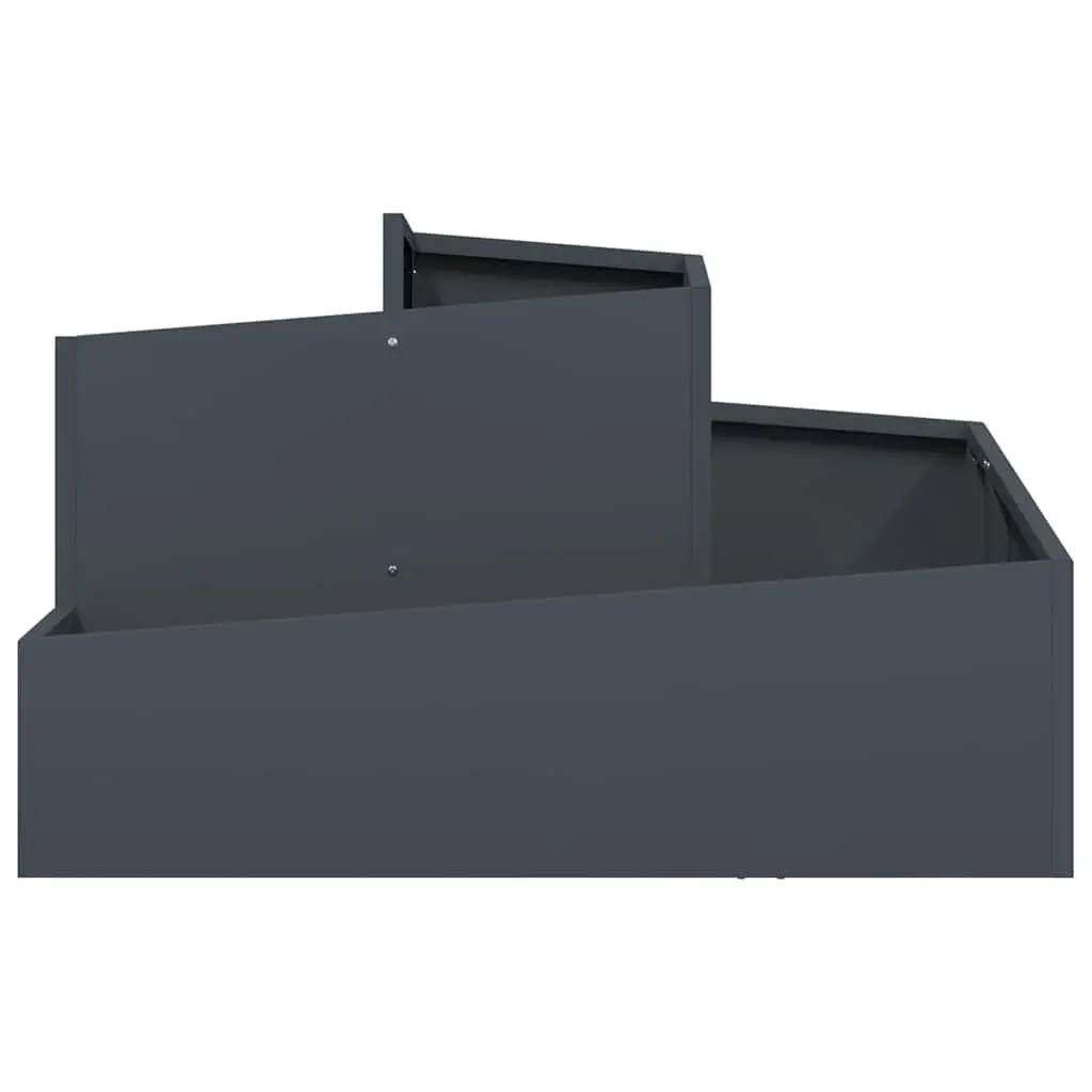 Metal Garden Planter Outdoor Raised Bed 80x80x50cm Anthracite