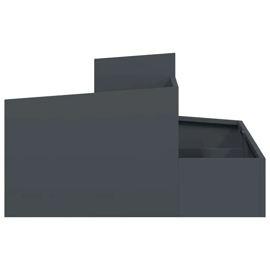 Metal Garden Planter Outdoor Raised Bed 80x80x50cm Anthracite