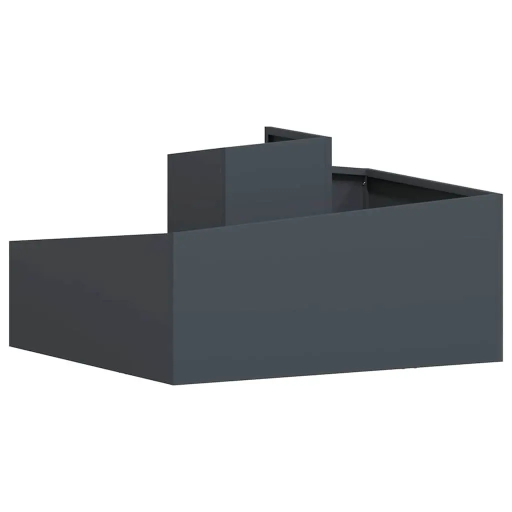 Metal Garden Planter Outdoor Raised Bed 80x80x50cm Anthracite