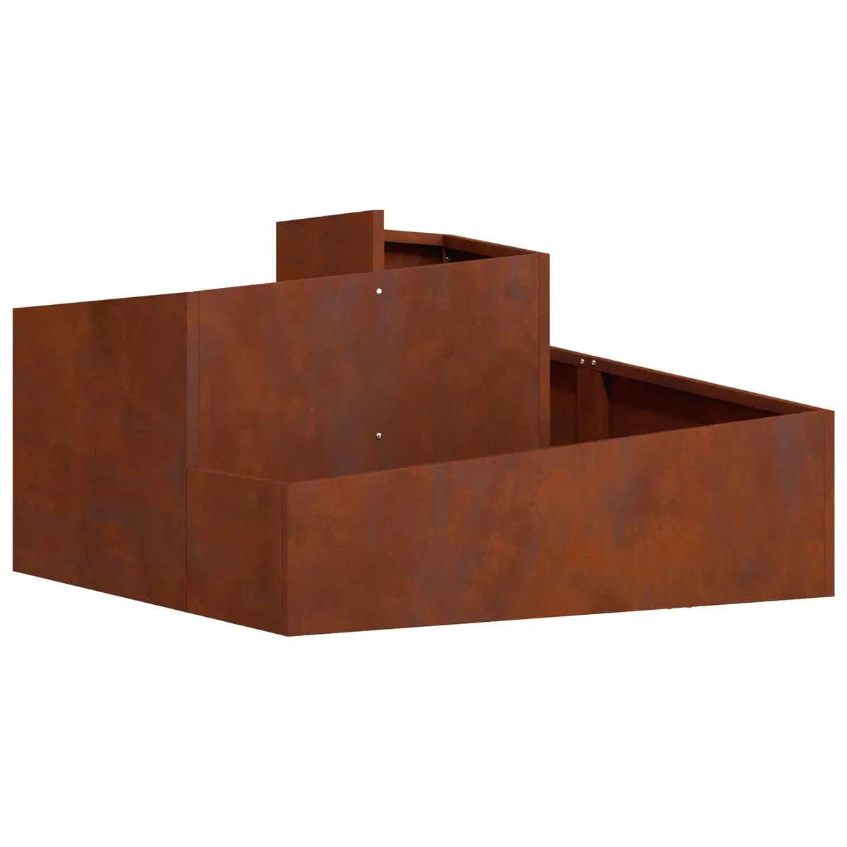 Metal Garden Planter Outdoor Raised Bed 80 x 80 x 50 cm Brown