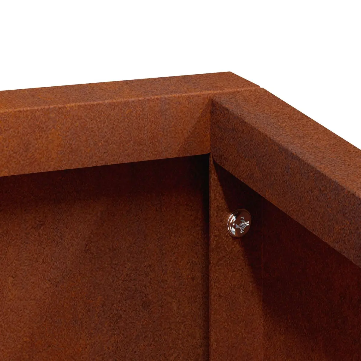 Metal Garden Planter Outdoor Raised Bed 80 x 80 x 50 cm Brown
