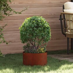 Reliable Brown Steel Planter Ring Set - 5 Pieces Included