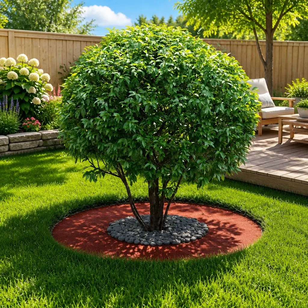 Decorative Tree Ring Set Flat Brown Diameter 30/60cm 5 Piece Garden Protective Outdoor Landscaping