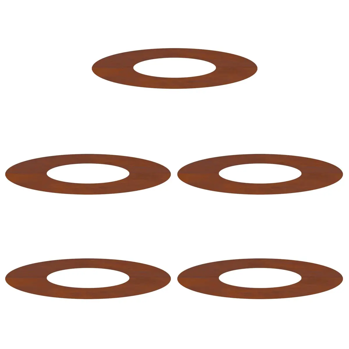 Decorative Tree Ring Set Flat Brown Diameter 30/60cm 5 Piece Garden Protective Outdoor Landscaping