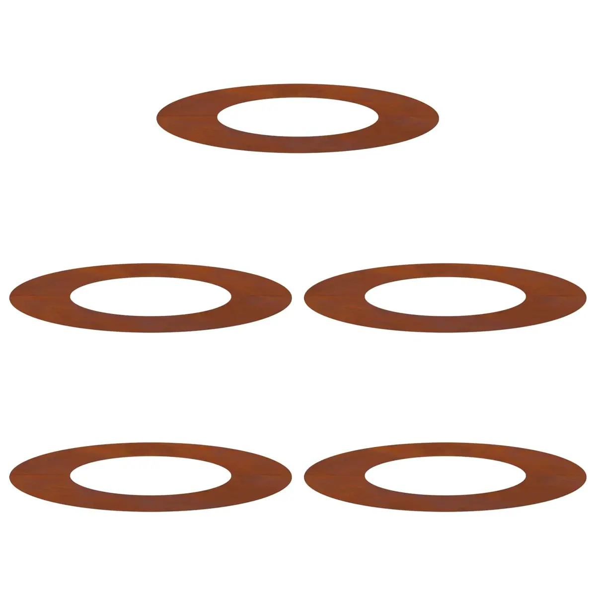Tree Ring Protector Outdoor Garden Edging 5 Pieces Rusty Brown
