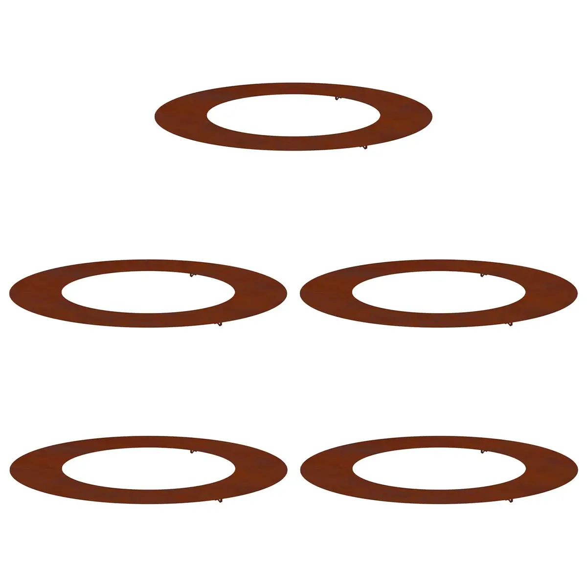 Tree Ring Decorative Edging 50cm 80cm Brown 5 Pieces Garden Outdoor Lawn Protective