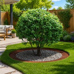 Decorative Tree Ring Flat Design Rusty Brown Garden Outdoor Landscaping Edging