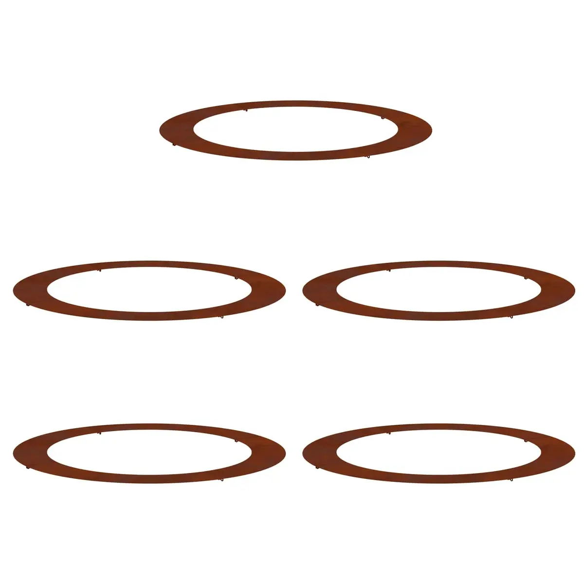 Tree Ring Outdoor Garden Decor 5 Pieces Brown Ø90/120cm