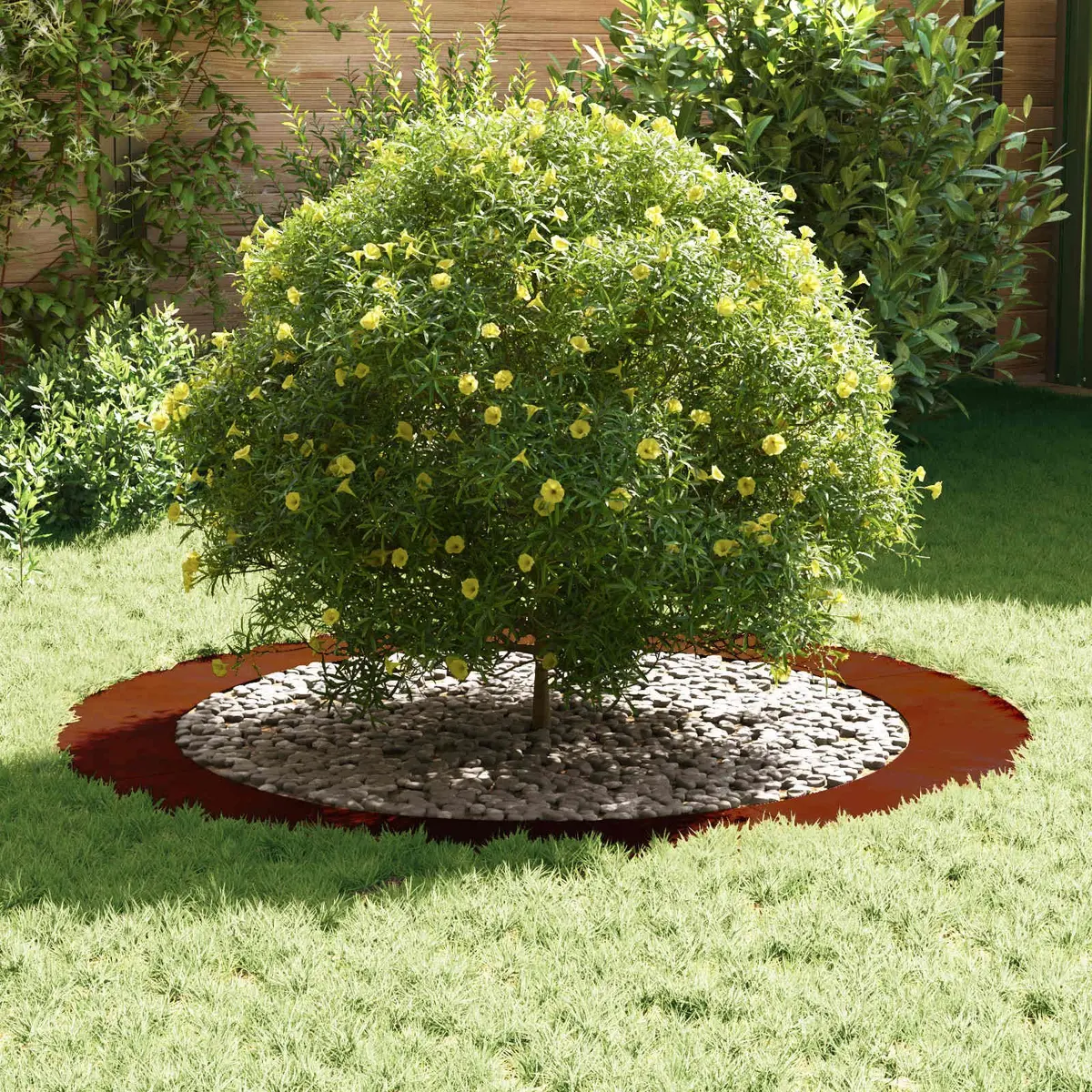 Tree Ring Outdoor Garden Decor 5 Pieces Brown Ø90/120cm